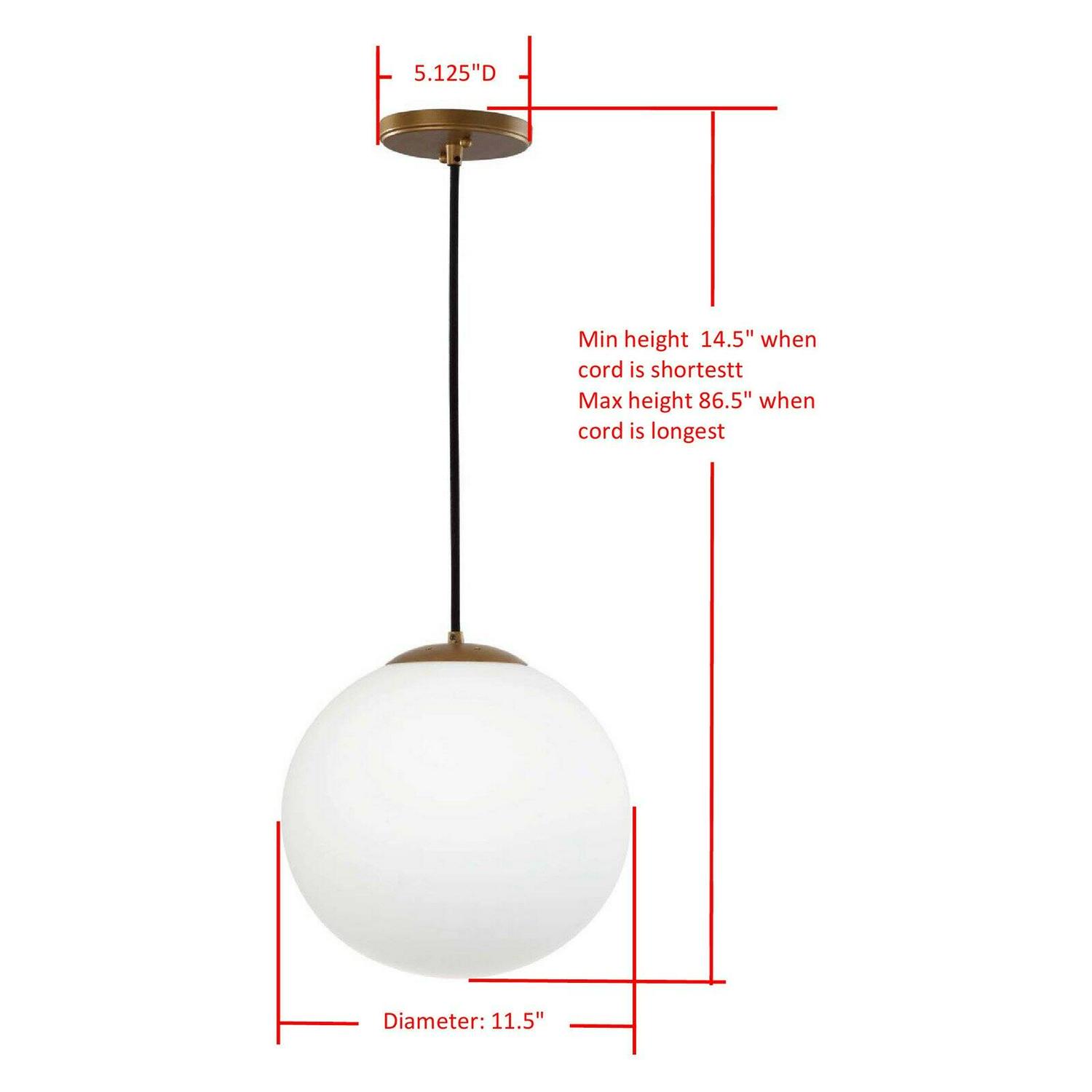 Safavieh Nelda 11.5 in. Dia. Globe Adjustable Pendant， Gold