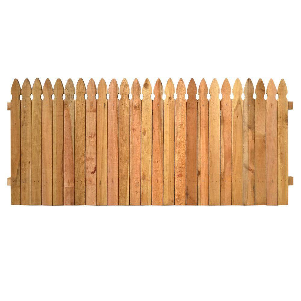 Outdoor Essentials 3-12 ft. x 8 ft. Western Red Cedar Privacy French Gothic Fence Panel Kit 245321