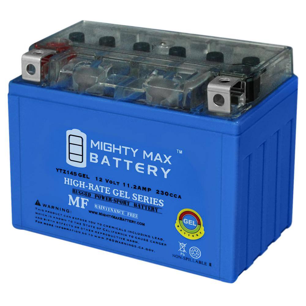 MIGHTY MAX BATTERY 12-Volt 11.2 Ah 230 CCA GEL Rechargeable Sealed Lead Acid (SLA) Powersports Battery YTZ14SGEL