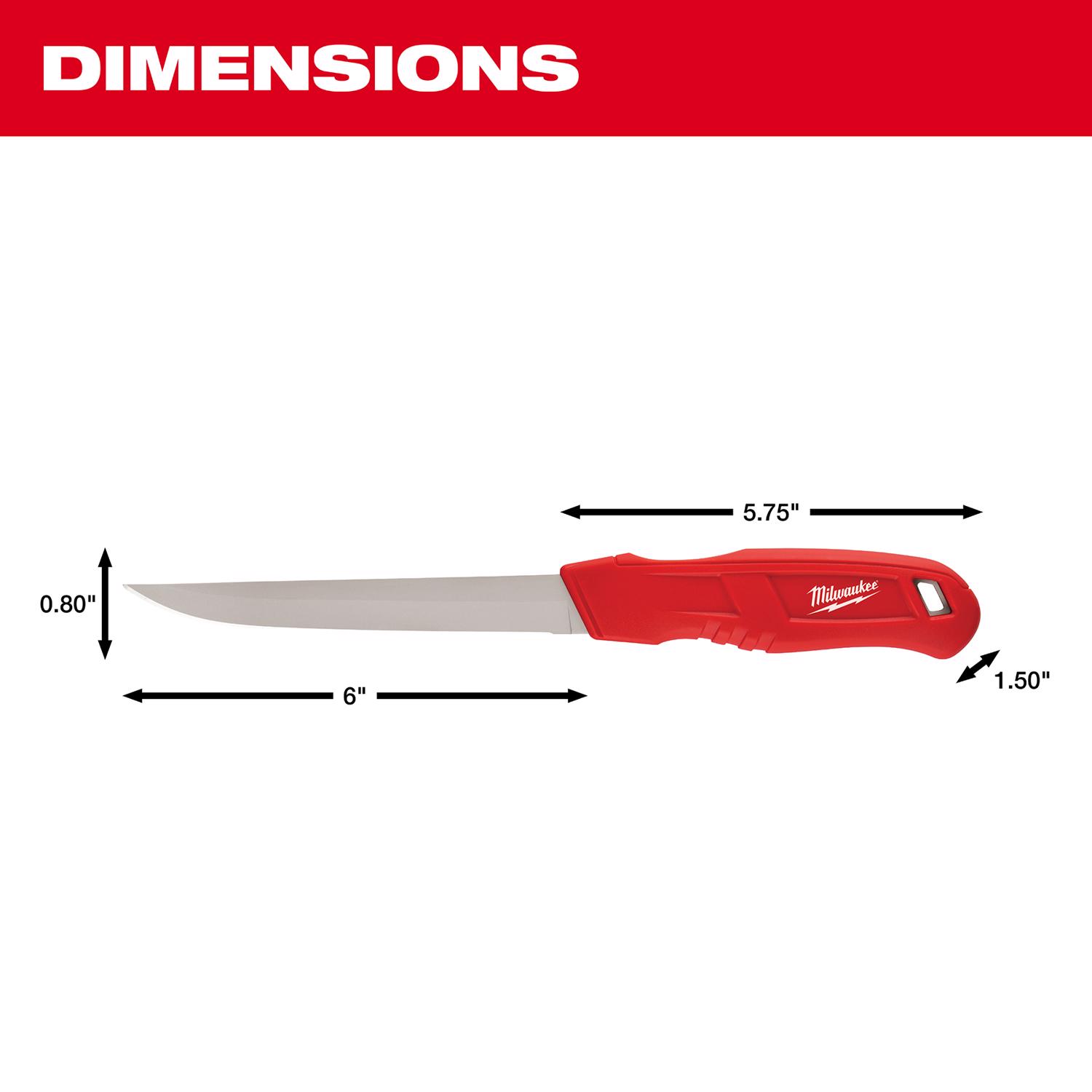 MW 12 in. Fixed Blade Smooth Insulation Knife Red 1 pk