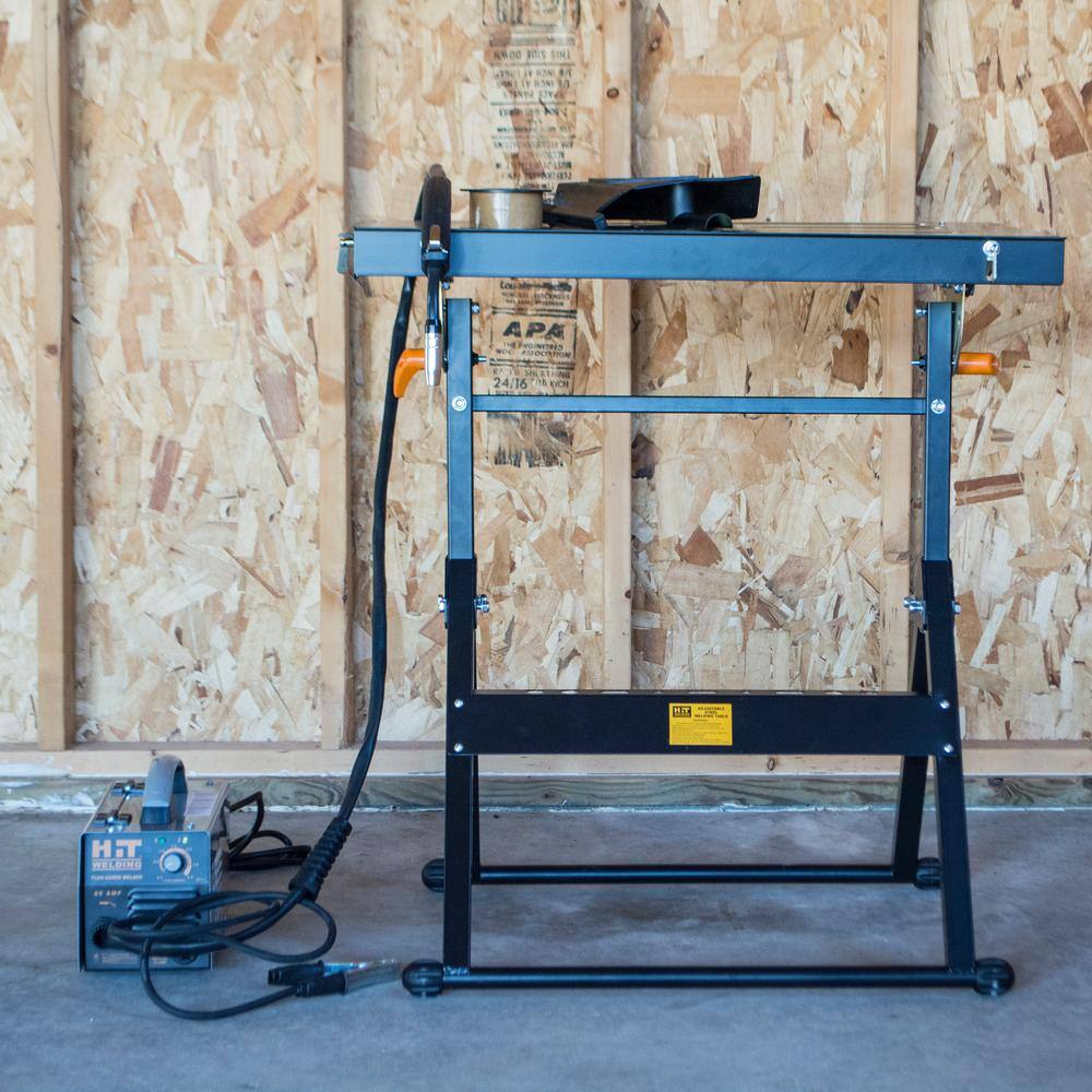 HIT Welding 30 in. x 22 in. Foldable Flameproof Steel Welding Table with Adjustable Tilt Top 809718