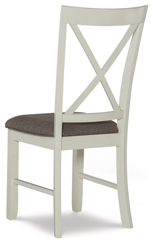 Bowery Hill Wood Set of Two Dining Side Chairs in Vanilla White   Farmhouse   Dining Chairs   by Homesquare  Houzz
