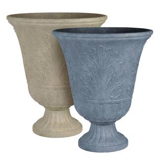 CHG CLASSIC HOME  GARDEN Larissa 16 in. x 19.5 in. Stone Resin Composite Urn 416P-120