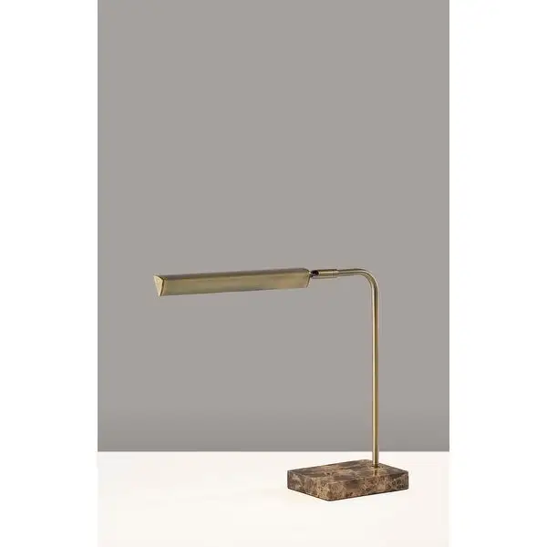 Adesso Reader Brass LED Desk Lamp