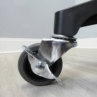 Everbilt 3 in. Gray Rubber Like TPR and Steel Swivel Threaded Stem Caster with Locking Brake and 175 lb. Load Rating 4031346EB