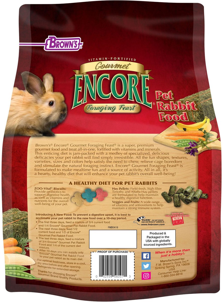 Brown's Encore Gourmet Foraging Feast Pet Rabbit Food