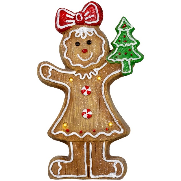 Led Lighted Gingerbread Girl Christmas Figurine