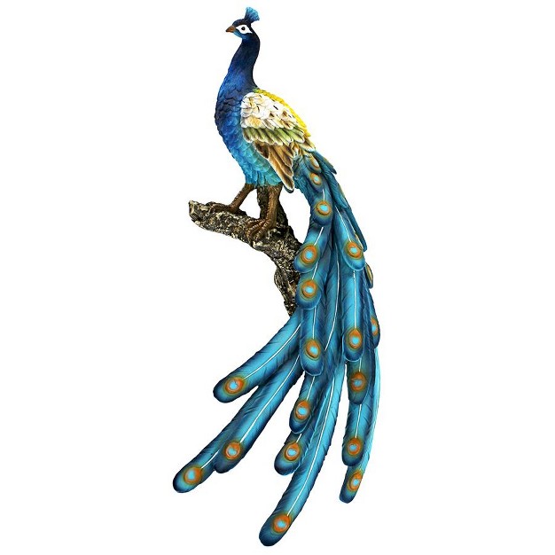 Design Toscano Fine Feathers Perching Peacock Wall Sculpture