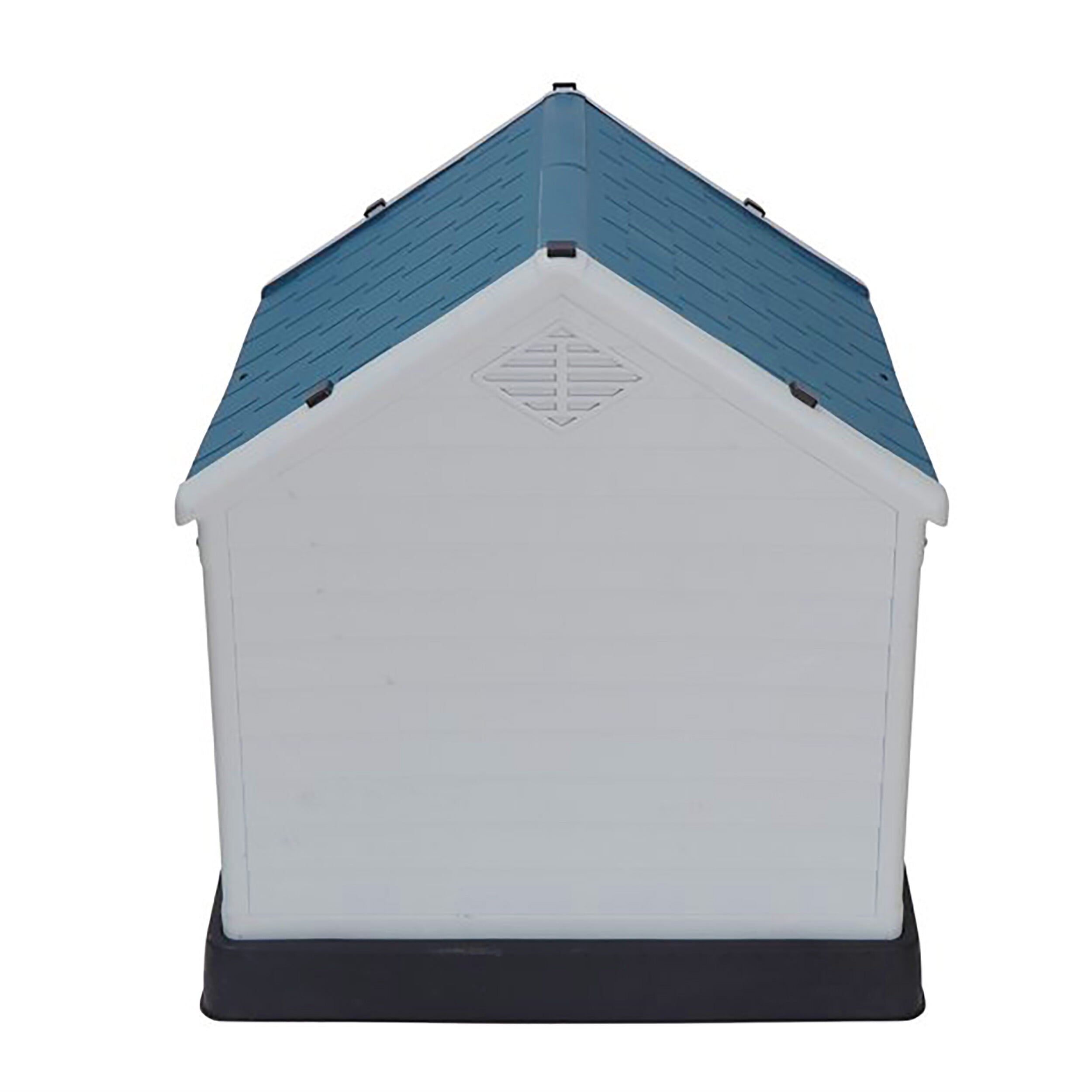 ZENY Plastic Indoor Outdoor Dog House Medium Pet Doghouse White， Blue Roof