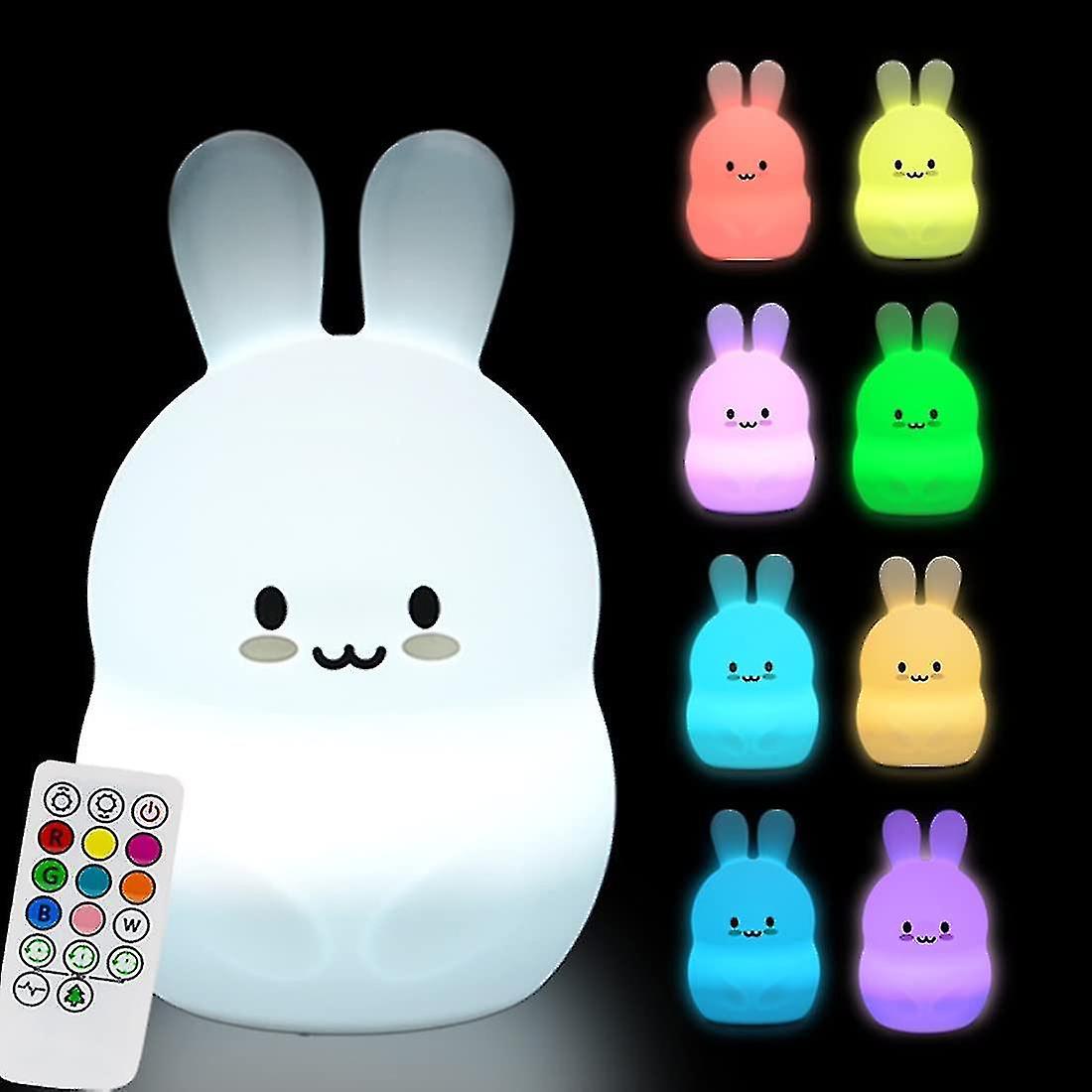 Large Rabbit Night Light Children， Silicone Bedroom Light Night Light Gift