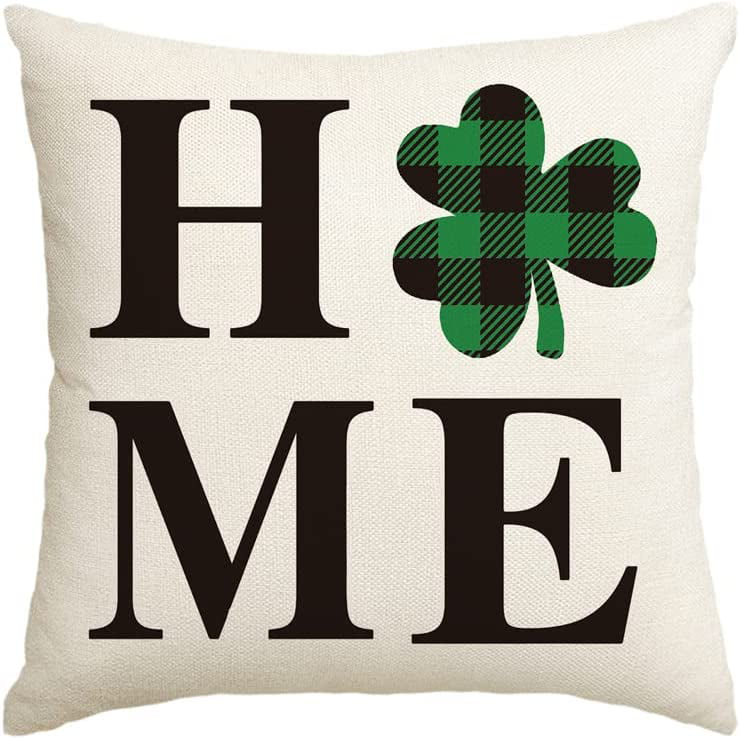 Artoid Mode Shamrock Clover Home St. Patrick's Day Throw Pillow Cover 18 x 18 Inch Cushion Case Decoration for Sofa Couch