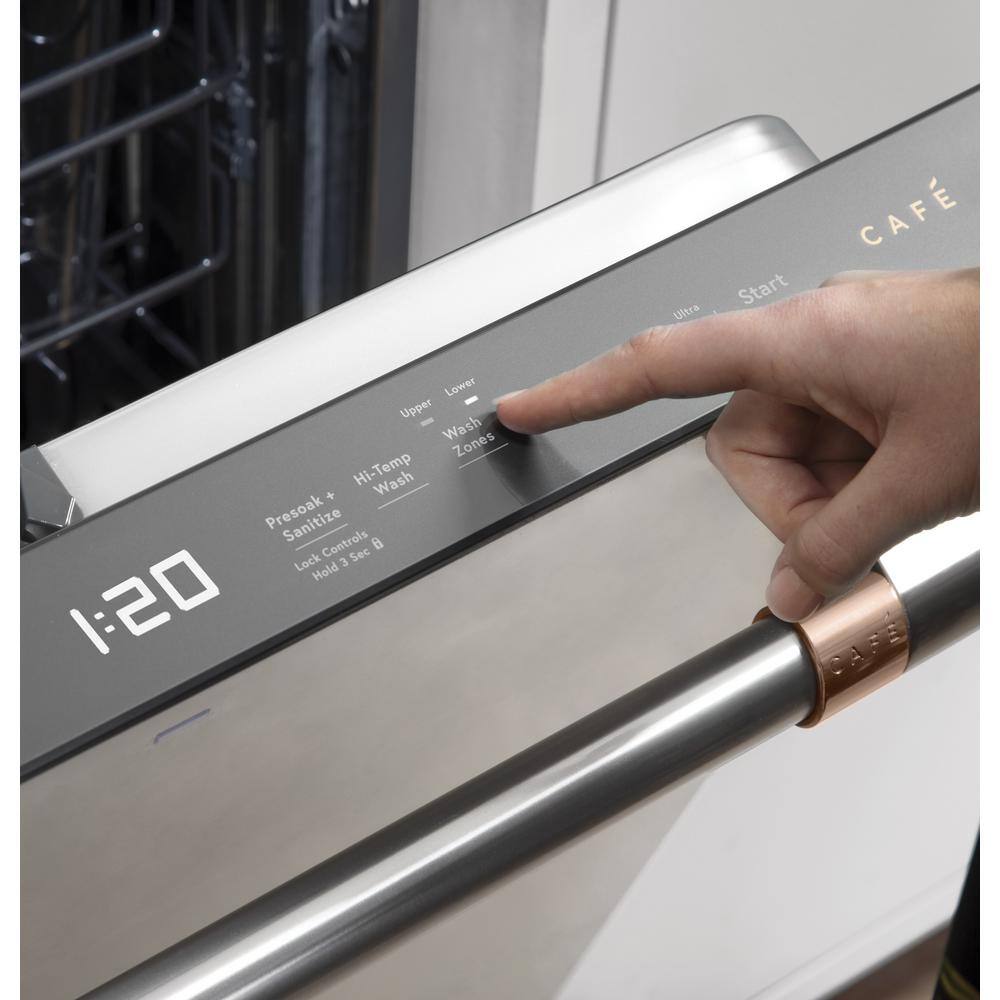 Cafe 24 in. Built-In Top Control Stainless Steel Dishwasher wStainless Steel Tub 3rd Rack 48 dBA CDT805P2NS1