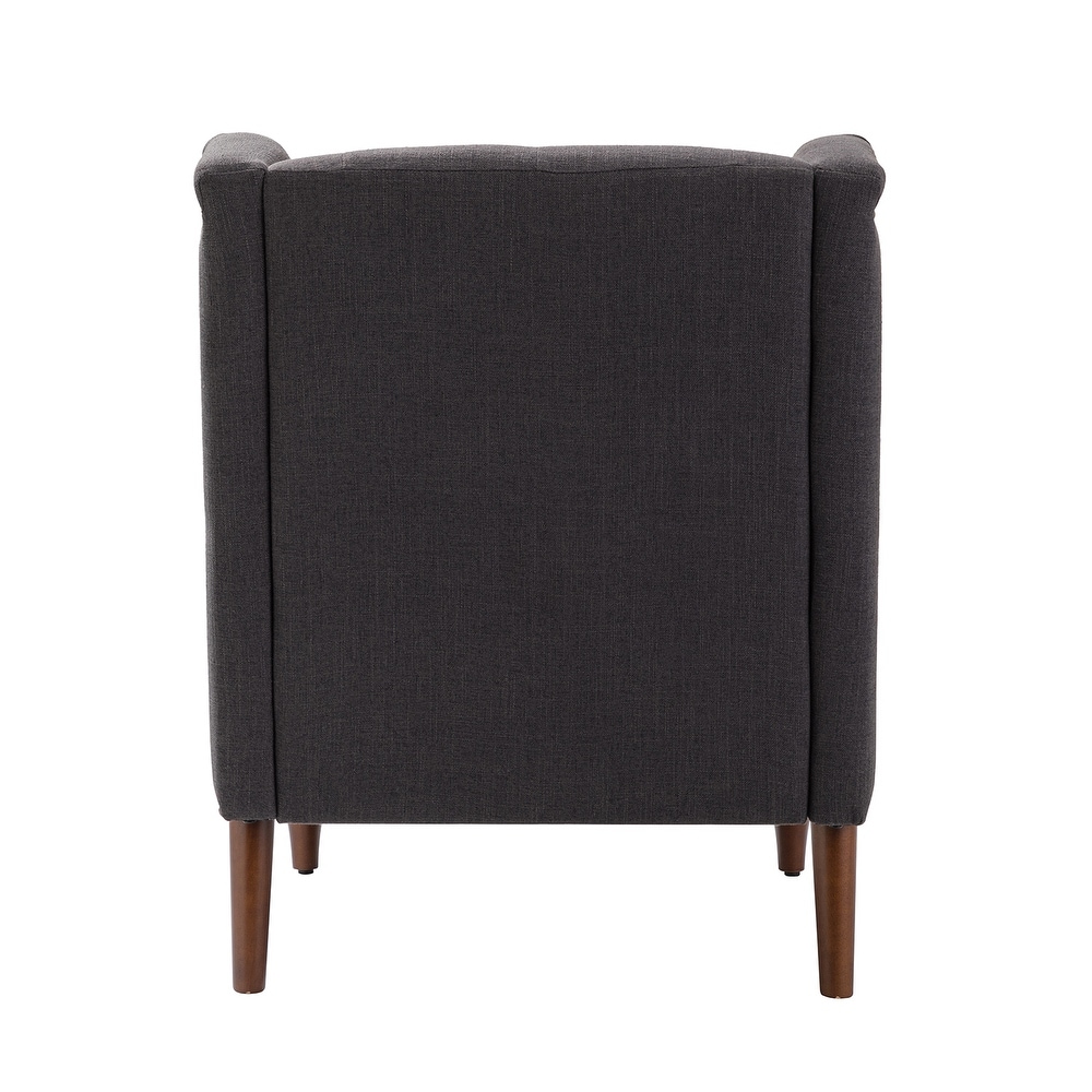 Maitê Transitional Armchair with Solid Wood Legs by HULALA HOME