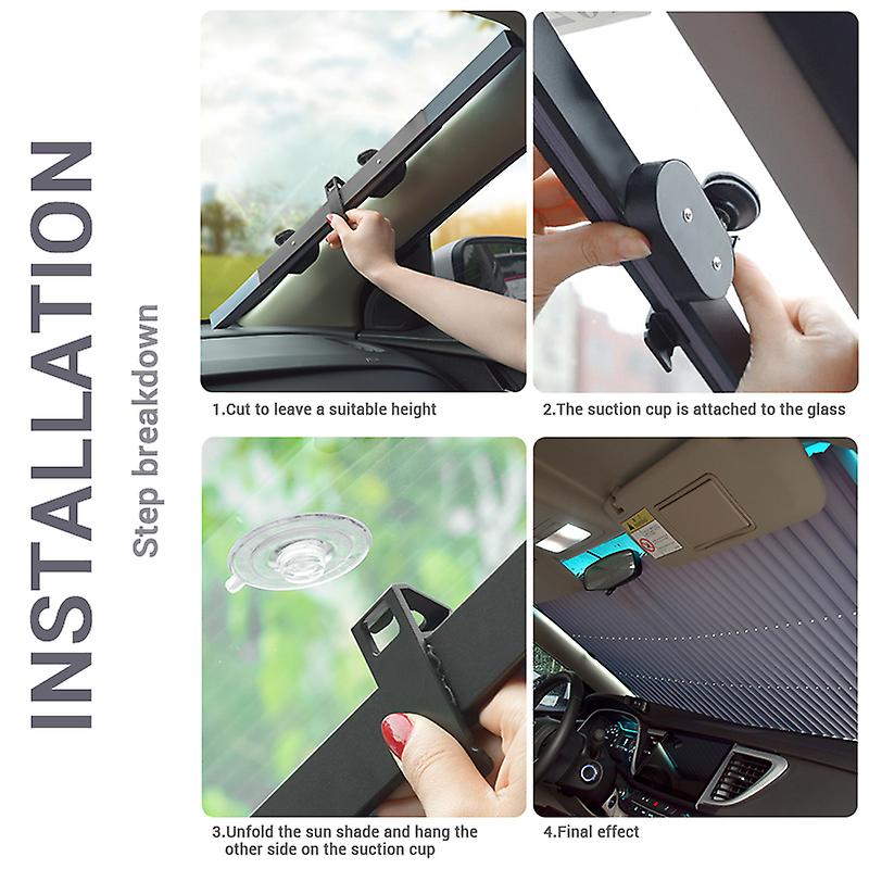 Car Windshield Sunshades Curtains For Car Sun Visor Front Windshield Sun Shade Protection Uv Blocking Cooling In-car