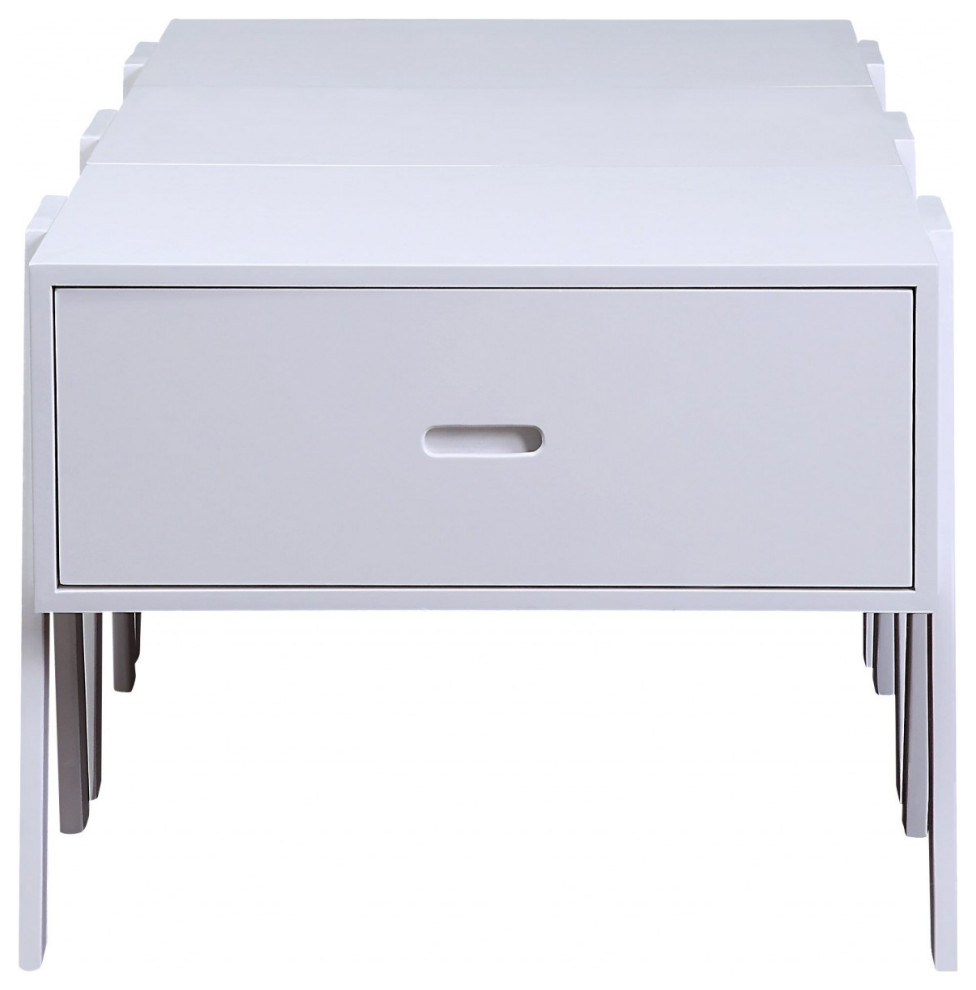 HomeRoots Sleek White Rectangular Convertible Coffee Table   Transitional   Coffee Tables   by Global Discount Store LLC  Houzz