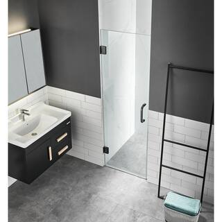 ANZZI Passion 30 in. W x 72 in. H Pivot Frameless Shower DoorEnclosure in Matte Black with Tsunami Guard Clear Glass SD-AZ8075-02MB