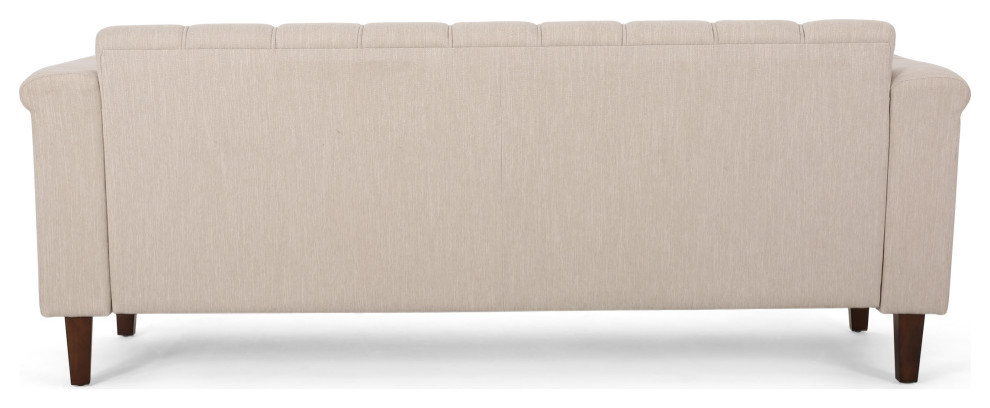 Alessandro Channel Stitch Fabric 3 Seater Sofa   Transitional   Sofas   by GDFStudio  Houzz