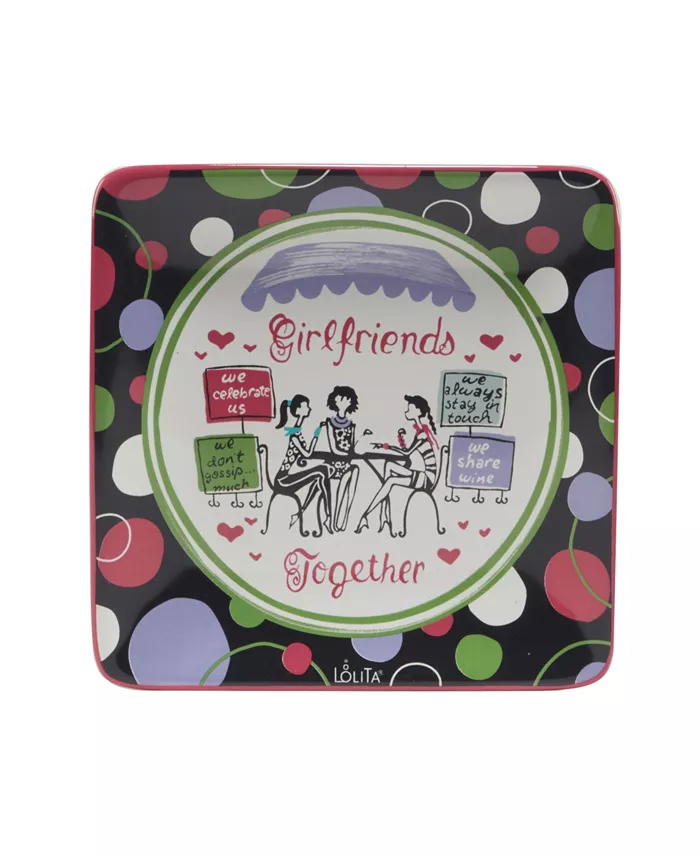 Certified International Lolita Girlfriends Together 4 Piece Canape Plate