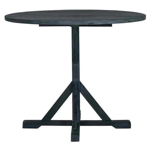 Arcata Outdoor Patio Round Table - Dark Slate Grey|Natural