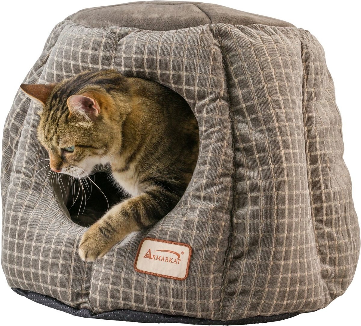 Armarkat 16-in Cave Shape Cat Bed， Bronze and Silver