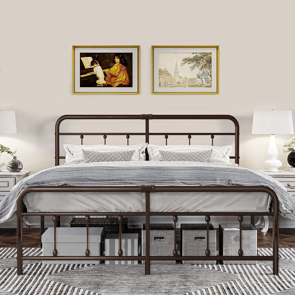 Javlergo Modern Platform Bed Frame Twin/Full/Queen/King Size Metal Bed with Headboard and Footboard