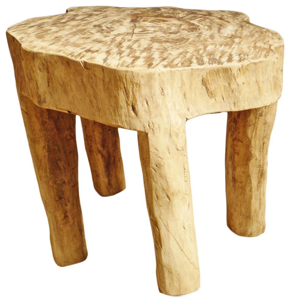 Rustic Naga Four Leg Wood Table 7   Rustic   Side Tables And End Tables   by Design Mix Furniture  Houzz