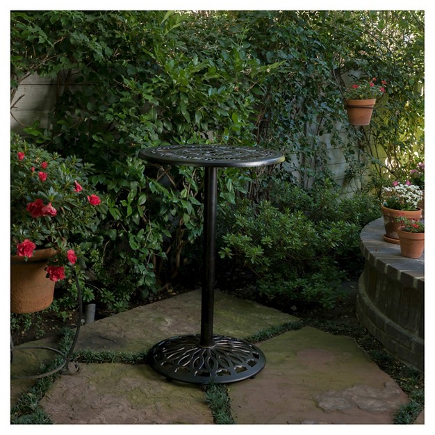 Waterbury Cast Aluminum Round Bar Table Copper Christopher Knight Home