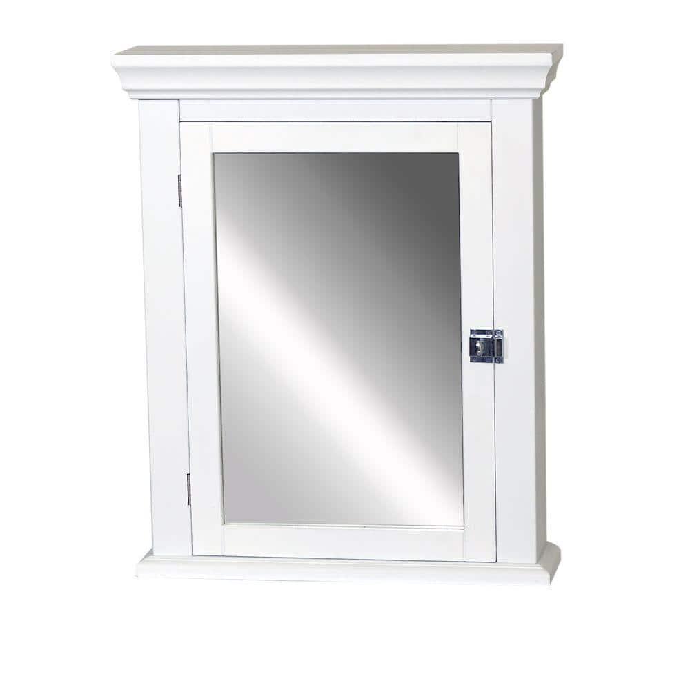 Zenith Early American 2214 in W x 27 in H x 578 in D Framed SurfaceMount Bathroom Medicine Cabinet in White