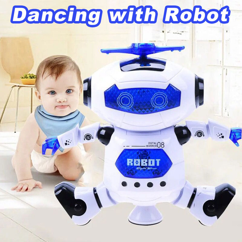 Walking Dancing Robot Toys for Toddlers Kids， 360° Body Spinning LED Lights and Music