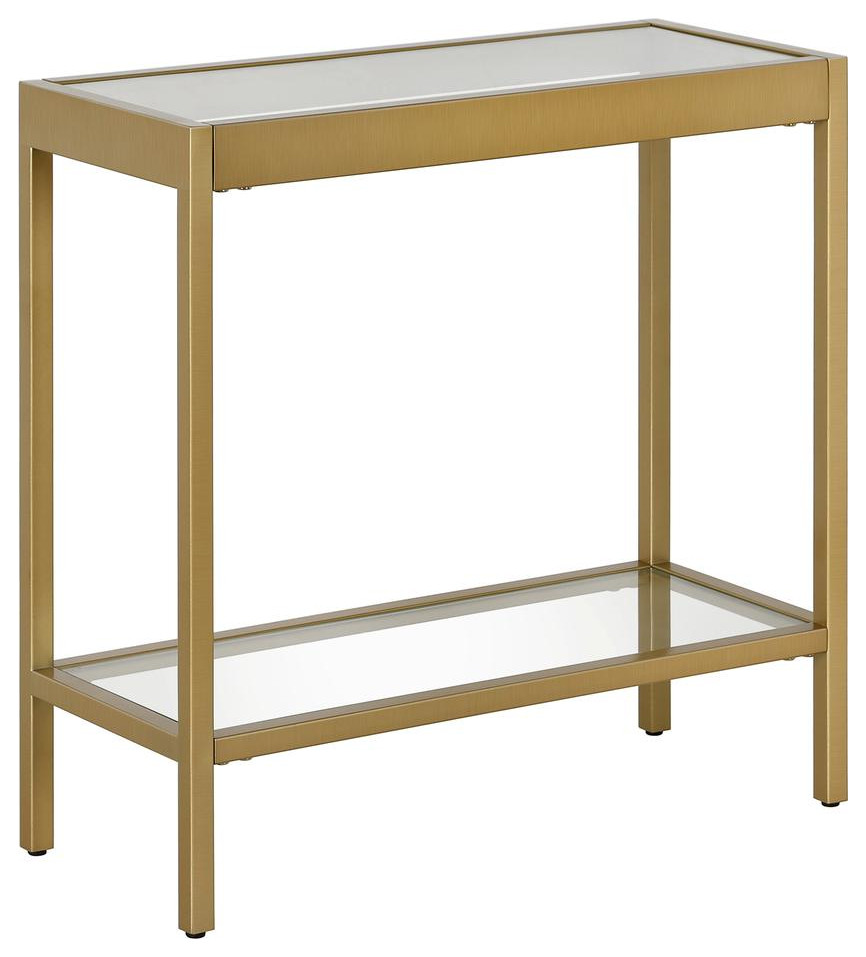 Alexis 24  x27 x27Wide Rectangular Side Table in Brass   Contemporary   Accent Chests And Cabinets   by BisonOffice  Houzz