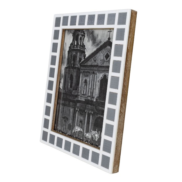 Tiled 5x7 Photo Frame Gray Acrylic Mdf amp Glass Foreside Home amp Garden