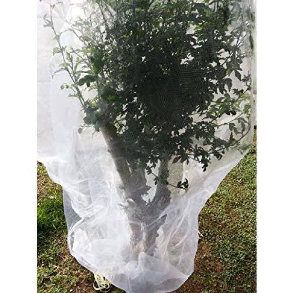 Agfabric Bird Netting Insect Barrier Garden Plant Cover 84 in. H x 72 in. W in Shape Bag with Rope White IN8472WRW