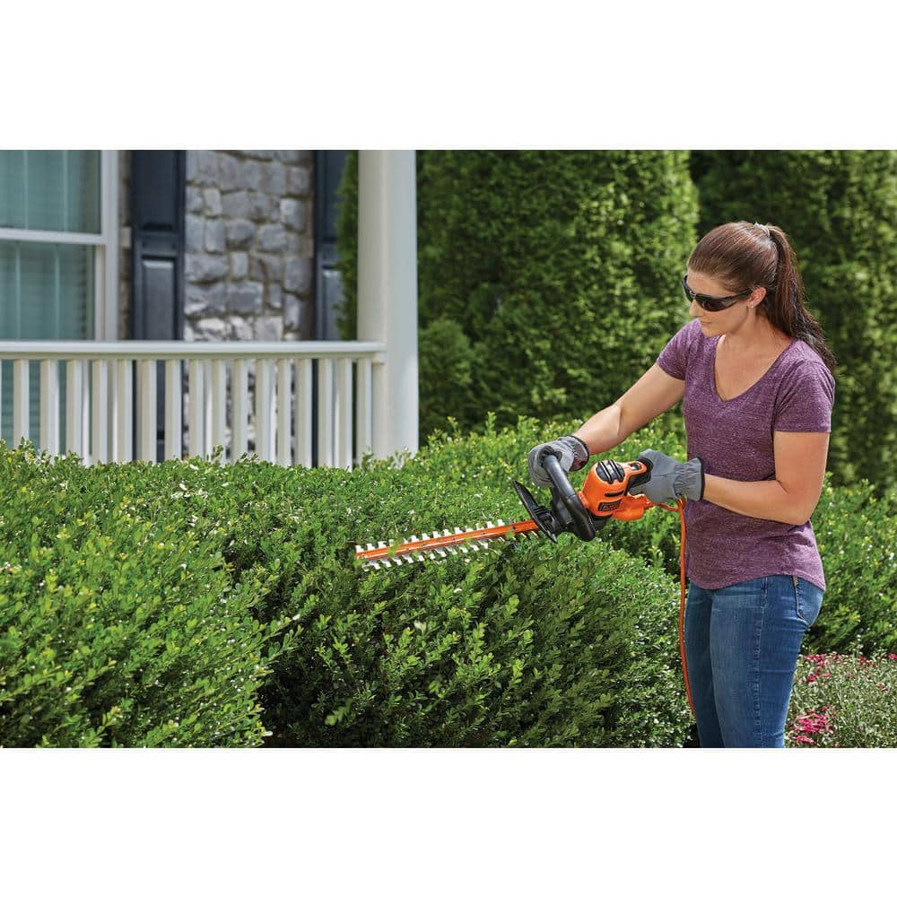 BLACK+DECKER 22 in. 4.0 Amp Corded Dual Action Electric Hedge Trimmer BEHT350