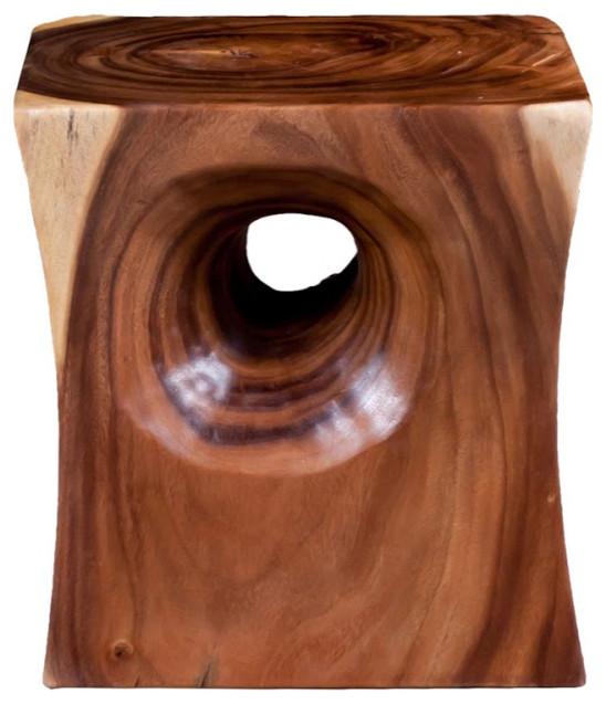 Peek a Boo Side Table  Chamcha Wood  Natural   Rustic   Side Tables And End Tables   by Phillips Collection  Houzz