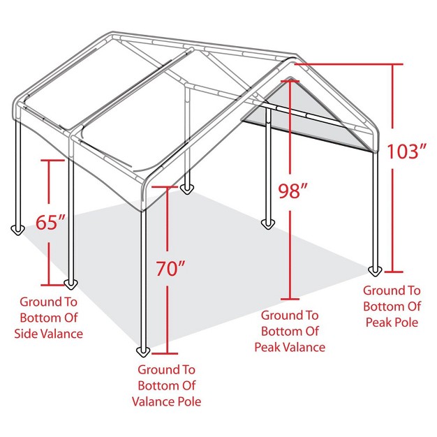 Caravan Canopy Domain 10 X 20 Foot Straight Leg Instant Canopy Tent Set White