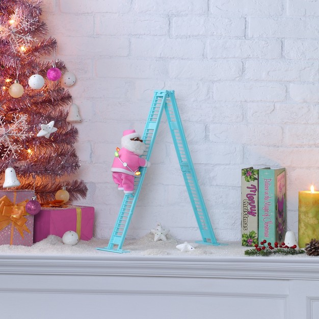 Animated amp Musical Tabletop Pastel Climbing Santa