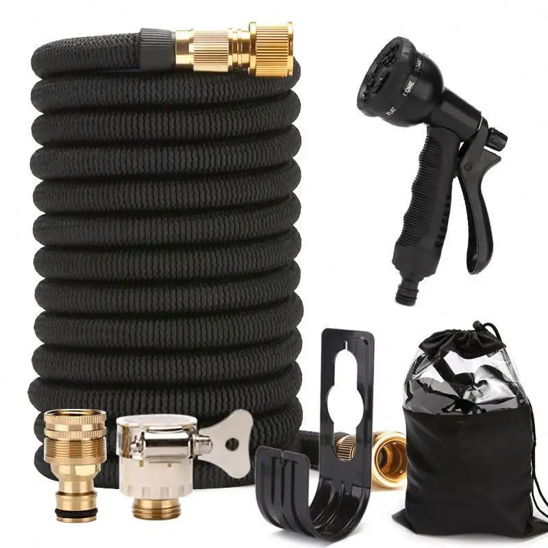 25FT 50FT 75FT 100FT garden hose Garden water gun expandable garden hose brass connector pressure regulating gun/