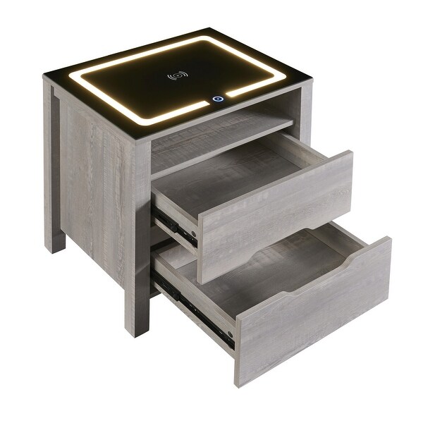 Multifunctional Storage Nightstand，Wireless Charging - - 37279659