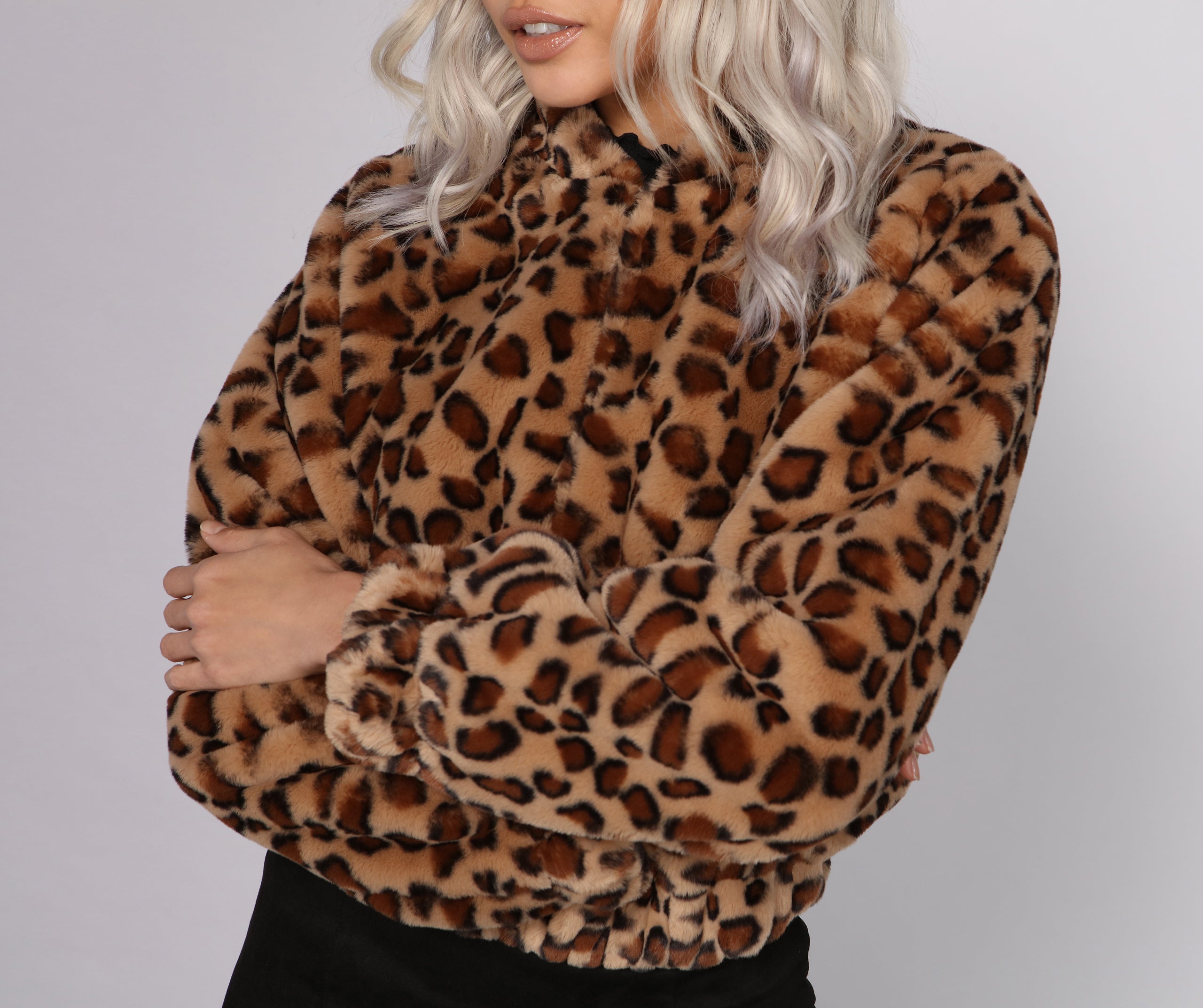 Sassy And Stylish Faux Fur Bomber Jacket