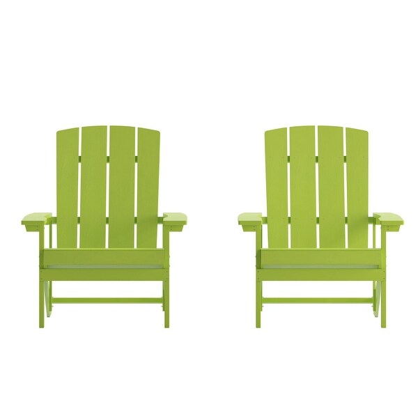 2 Pack Vertical Lattice Back All-Weather Poly Resin Adirondack Chairs - Overstock - 37772949