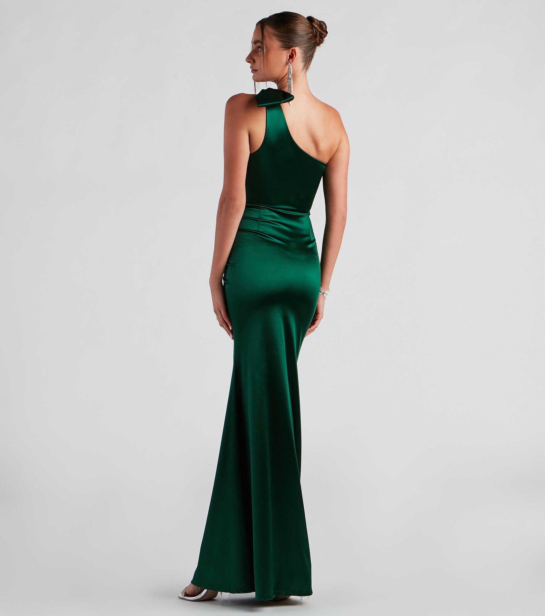 Delana Formal One-Shoulder Satin Dress