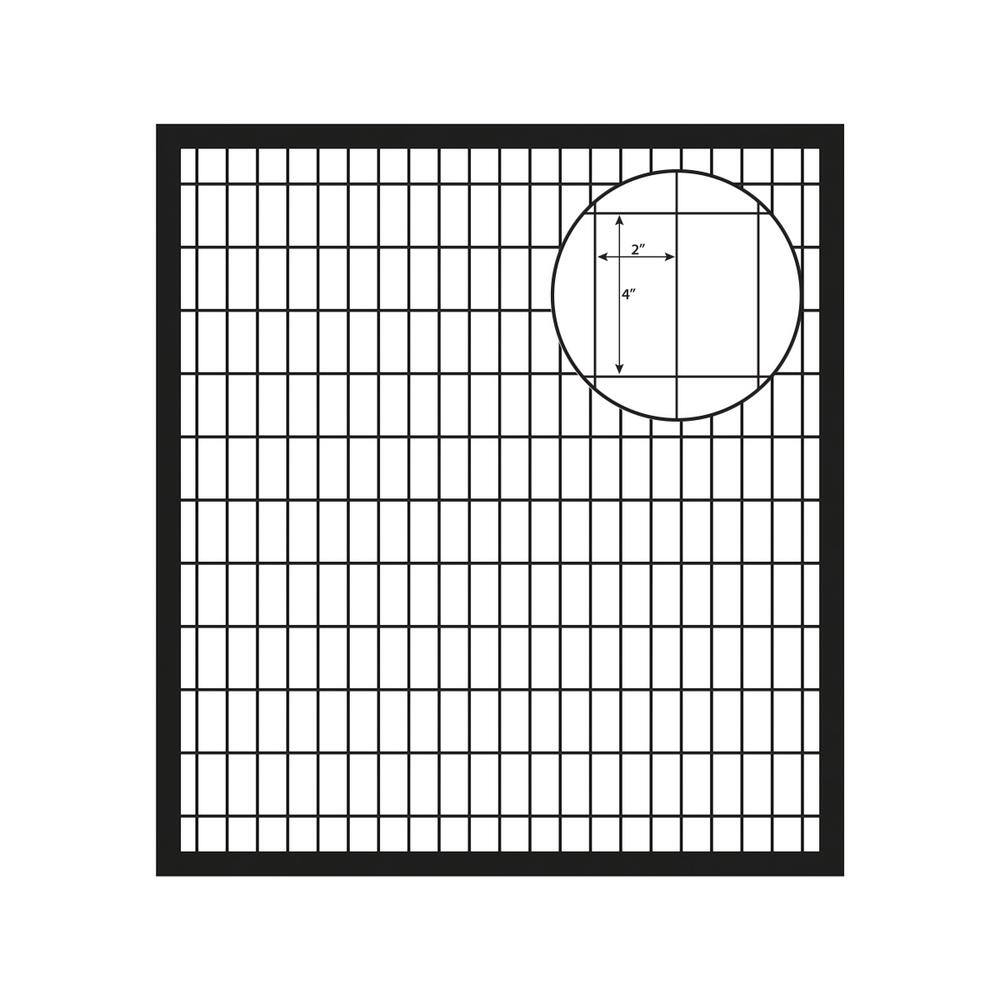 FORGERIGHT Deco Grid 4 ft. x 4 ft. Black Steel Straight Fence Gate 862224