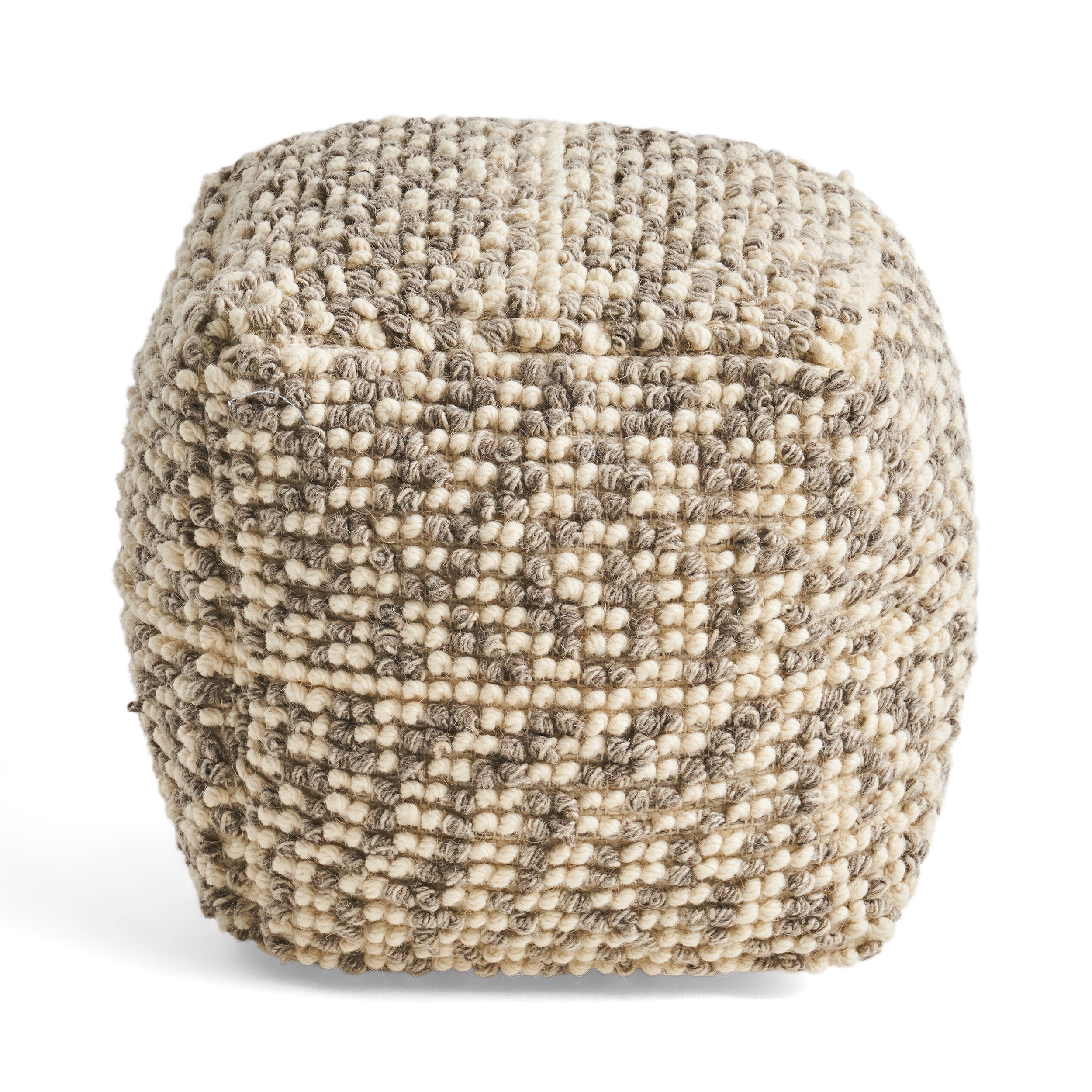 Zoriah Boho Wool and Cotton Ottoman Pouf