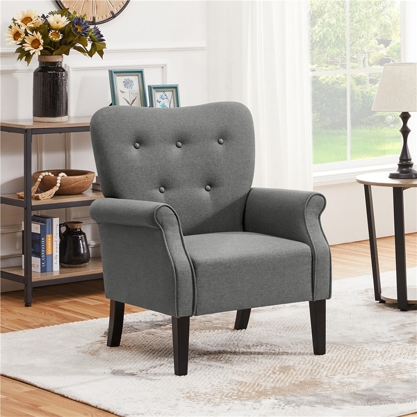 Yaheetech Modern Polyester Fabrics Upholstered Accent Chair Single Sofa for Living Room