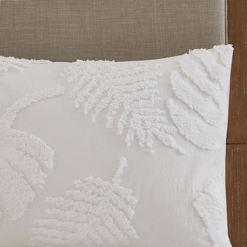 Madison Park Osanna 3-Piece Tufted Cotton Chenille Palm Coastal Duvet Cover Set with Shams