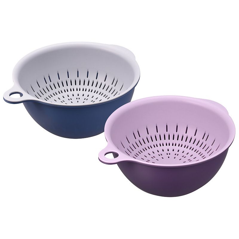 Strainer Colander Bowl Set， 2 Pcs Small Double Layer Drain Basket