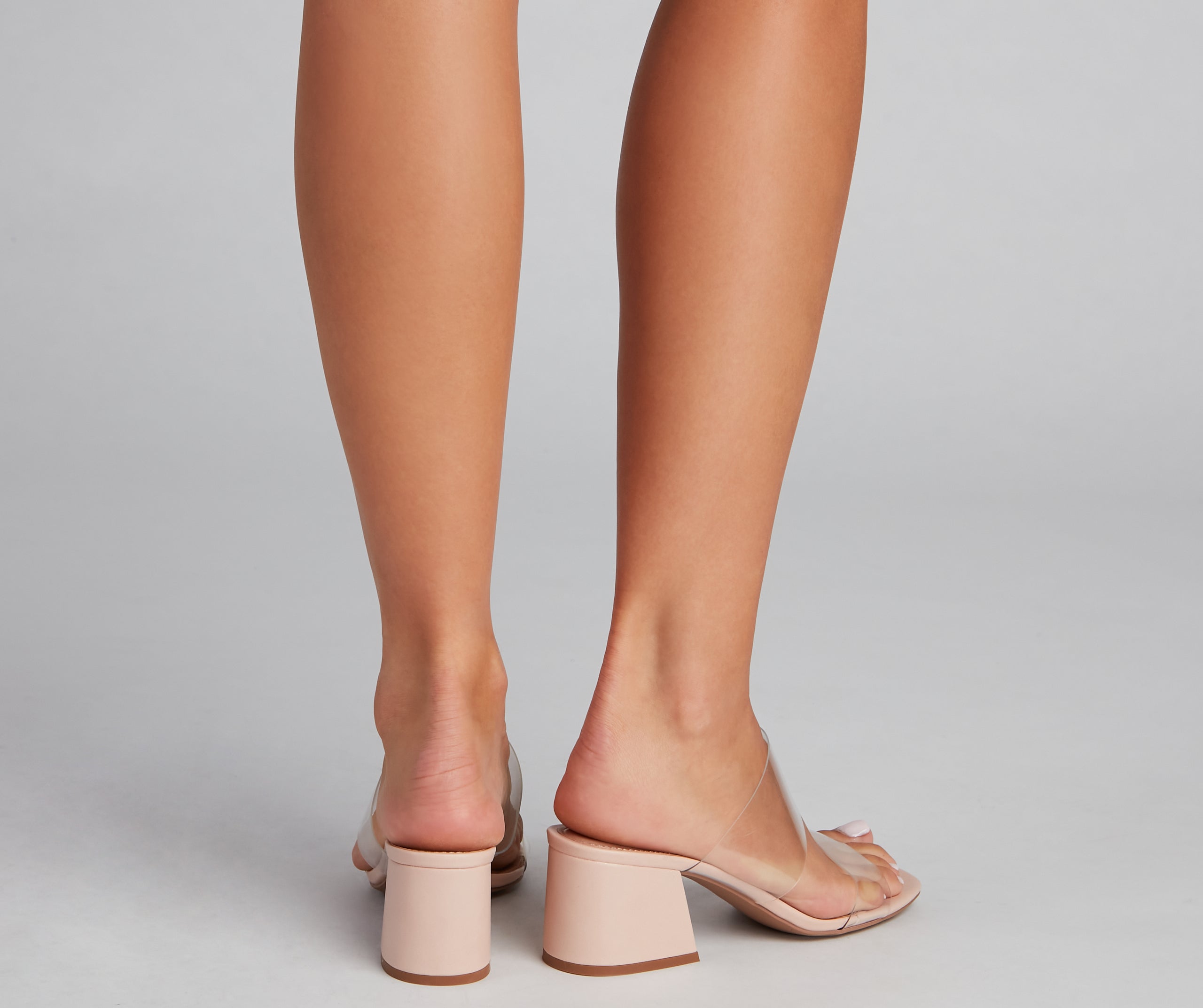 Clear Essentials Square Toe Mules