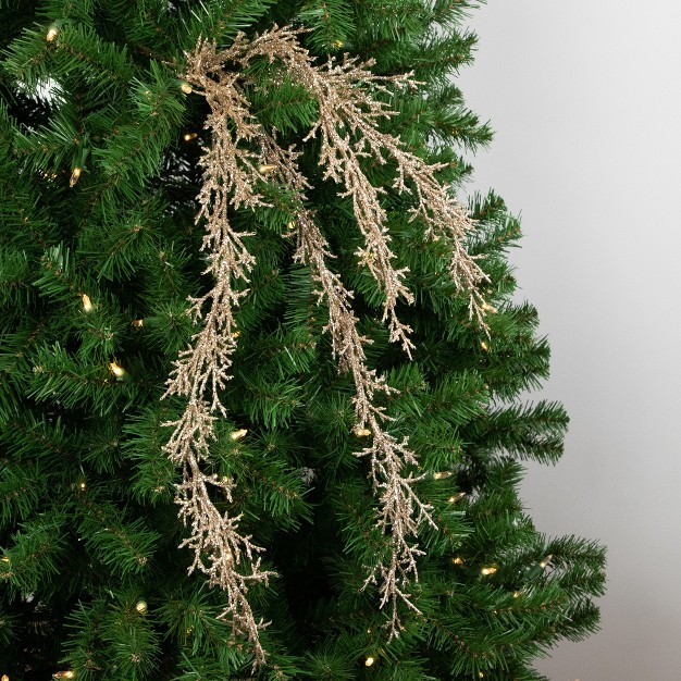 Golden Glittered Pine Christmas Spray