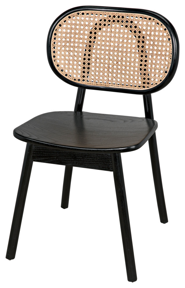 Brahms Chair  Charcoal Black With Caning   Tropical   Dining Chairs   by Noir  Houzz