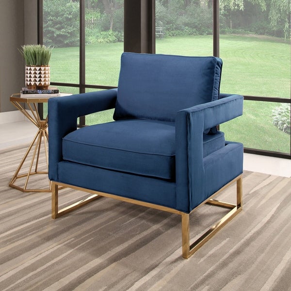 Abbyson Cromwell Upholstered Velvet Large Accent Chair